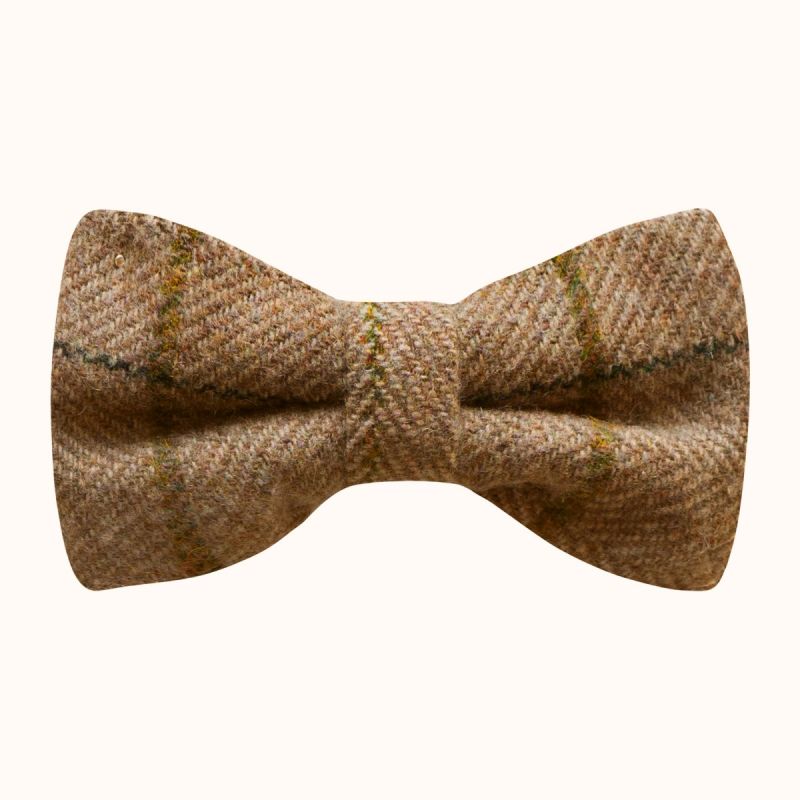King & Priory Papillon In Tweed Verde Foresta A Spina Di Pesce - Farfallino Regolabile Vintage Da Uomo