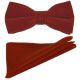 Amber Brown Velvet Bow Tie & Pocket Square Set