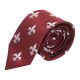 Burgundy Red Fleur De Lys Herringbone Tie