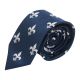 Navy Blue Fleur De Lys Herringbone Tie