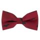Burgundy Red Bat Herringbone Bow Tie