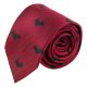 Burgundy Red Bat Herringbone Tie