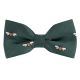 Dark Green Bee Herringbone Bow Tie