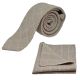 Beige Birdseye Check Tie & Pocket Square Set