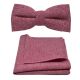Berry Red Herringbone Bow Tie & Pocket Square Set