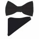 Black Velvet Bow Tie & Pocket Square Set