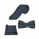 Highland Weave Deep Blue Bow Tie, Tie & Pocket Square Set