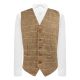 Brown Herringbone Windowpane Check Waistcoat