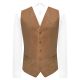 Fawn Brown Textured Velvet Waistcoat