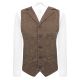 Luxury Herringbone Brown Tweed Waistcoat with Lapel