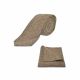 Luxury Herringbone Brown Tweed Tie & Pocket Square Set