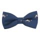 Navy Blue Cow Embroidered Bow Tie