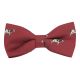 Burgundy Red Cow Embroidered Bow Tie