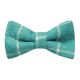 Cyan Birdseye Check Bow Tie