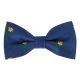 Navy Blue Daffodil Herringbone Bow Tie