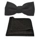 Dark Green Sharkskin Bow Tie & Pocket Square Set