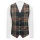 Dark Green Tartan Check Waistcoat