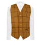 Dark Mustard Check Waistcoat