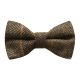 Boys Dark Olive Green Herringbone Check Bow Tie
