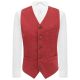Dark Pastel Red Donegal Tweed Waistcoat
