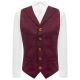 Burgundy Donegal Tweed Waistcoat with Lapel