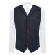 Navy Blue Donegal Tweed Waistcoat with Lapel