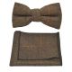 Dijon Herringbone Check Bow Tie & Pocket Square Set