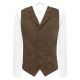 Dijon Brown Herringbone Check Waistcoat with Lapel