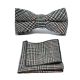 Black & White Dogtooth Bow Tie & Pocket Square Set