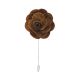 Fawn Brown Velvet Flower/Rose Lapel Pin