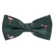 Dark Green Flamingo Herringbone Bow Tie