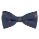 Navy Blue Flying Duck Herringbone Bow Tie