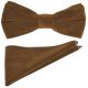 Gingerbread Brown Velvet Bow Tie & Pocket Square Set