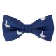Navy Blue Goose Herringbone Bow Tie