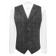 Graphite Grey Herringbone Check Waistcoat with Lapel