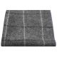 Graphite Grey Herringbone Check Pocket Square