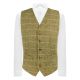 Green Herringbone Windowpane Check Waistcoat