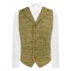 Green Herringbone Windowpane Check Waistcoat with Lapel