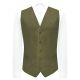 Olive Green Textured Velvet Waistcoat