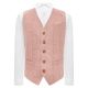 Pink Herringbone Windowpane Check Waistcoat