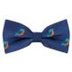 Navy Blue Kingfisher Herringbone Bow Tie