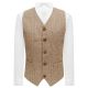 Tan Brown Herringbone with Pinstripe Waistcoat