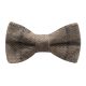 Light Khaki Brown Herringbone Check Bow Tie