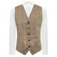 Light Oak Brown Herringbone Check Waistcoat