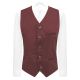 Maroon Red Donegal Tweed Waistcoat
