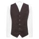 Merlot Red Tattersall Check Waistcoat