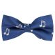 Navy Blue Music Note Herringbone Bow Tie