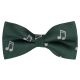 Dark Green Music Note Herringbone Bow Tie