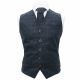 Heritage Check Navy Blue Waistcoat & Tie Set