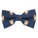 Navy Blue Owl Embroidered Bow Tie